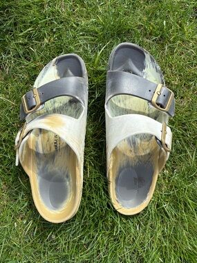 Birkenstock Sandals in Black, White, Yellow